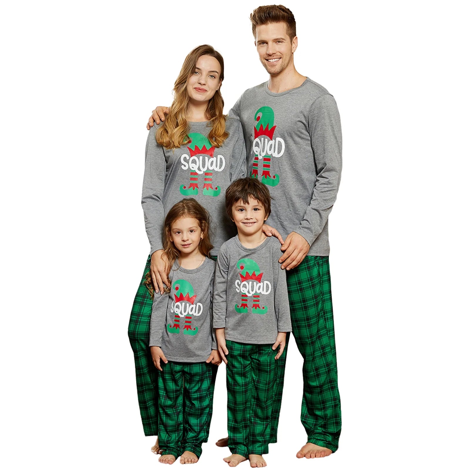 Baby Christmas Pajamas for Family Green Grey Long Sleeve Shower Gifts Pjs, One-Piece, Size 6-9M